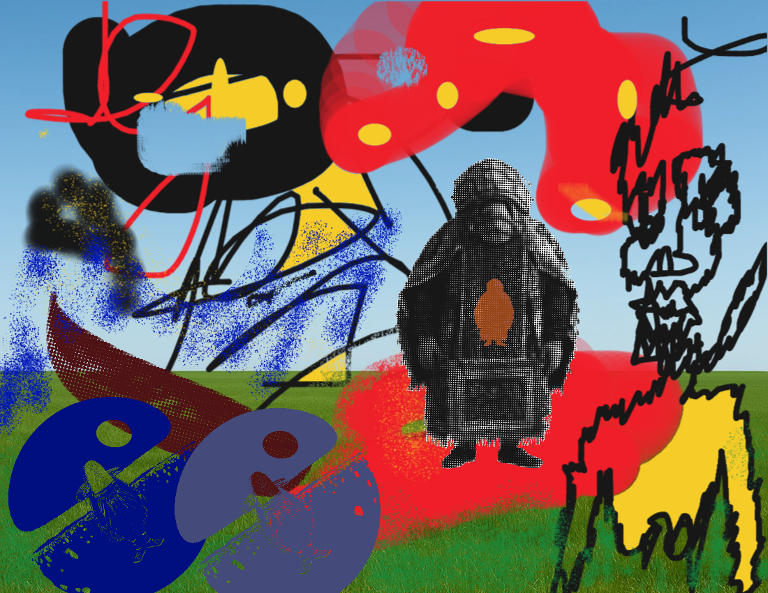 First marks in Sketch Shop — a collage by Oluuji